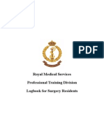 Royal Medical Services Professional Training Division Logbook For Surgery Residents