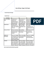 Oregon Trail Project Rubric