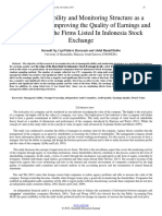 Managerial Ability and Monitoring Structure As A Mechanism For Improving The Quality of Earnings and The Value of The Firms Listed in Indonesia Stock Exchange