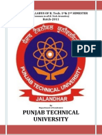 Punjab Technical University: Scheme & Syllabus of B. Tech. 1 & 2 Semester Batch-2011