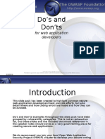 Web Application Development Dos and Donts