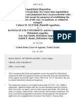 Colleen M. Nutter v. Kansas State University, and Its Representatives, Lou Ann Smith, Judith E. Banks, 930 F.2d 34, 10th Cir. (1991)