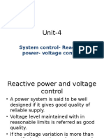 Unit-4: System Control-Reactive Power - Voltage Control