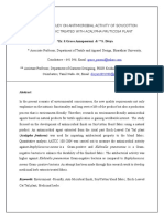 Experimental Study On Antimicrobial Activity of Soy/cotton Blended Fabric Treated With Acalypha Fruticosa Plant