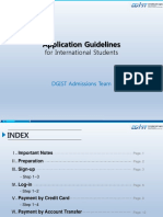 Application Guidelines: For International Students