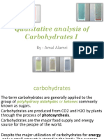 Quantitative Analysis of Carbohydrates I - Lab 4