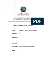 University College of Technology & Innovation: Ee001-3-1-Analysis of Circuits