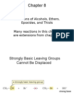 Reactions of Alcohols, Ethers, Epoxides, and Thiols Many Reactions in This Chapter Are Extensions From Chapter 7