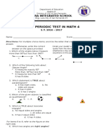 Third Periodic Test in Math 4: Lara Integrated School