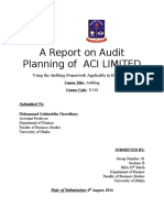 A Report On Audit Planning of ACI LIMITED