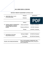 LNG Specifications: Russian Origin Liquefied Natural Gas