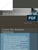 What Is Public Relations?: Comm 361