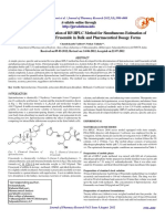 Development and Validation of RP-HPLC Method For Simultaneous Estimation of Spironolactone and Furosemide in Bulk and Pharmaceutical Dosage Form PDF