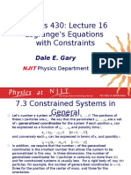 Physics 430: Lecture 16 Lagrange's Equations With Constraints