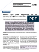 Domestic Solid Waste Management and Its Environmental Impacts in Addis Ababa City