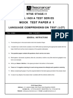 Mock Test Paper # 1: Ntse Stage-Ii All India Test Series