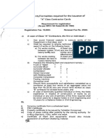 Documents Formalities Required For The Issuance of A, B, C&D Class Contractor Cards