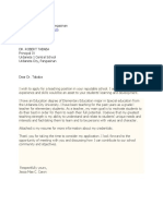 Sample of Application Letter