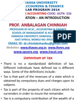 Unit-I Taxation by Prof. Anbalagan Chinniah