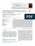 Recommendations For The Organization of Mental Health Services For Children and Adolescents in Belgium: Use of The Soft Systems Methodology