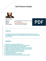 Travel Consultant Resume Sample