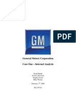 General Motors Corporation Internal Analysis