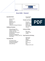 Excel I 2003 Tutorial