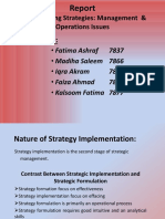Implementing Strategies - Management & Operations Issues