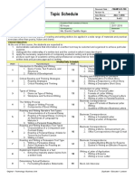 Topic Schedule Reading and Writing