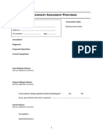 Neurosurgery Pre-Assessment Clinic Proforma Template