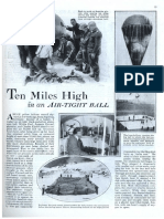 1931 Popular Mechanix Article of Dr. Auguste Piccard Ten Miles High in An Airtight Balloon