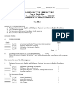 M.A. Comparative Literature: Plan A: Thesis Plan