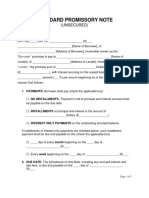 Standard Unsecured Promissory Note Template