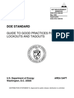 Doe Guide To Good Practices For Lockouts and Tagouts Doe-Std-1030-96