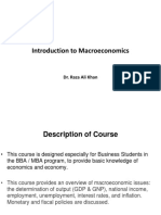 Introduction To Macroeconomics: Dr. Raza Ali Khan