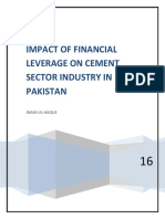 Impact of Financial Leverage On Cement Sector Industry