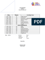 Time Minutes Learning Areas: Grade 1 School Year 2018-2017