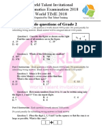 2018 World TIME Question Example All Level