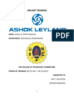 Ashok Leyland Inplant Report