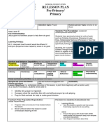 Re Lesson Plan Pre-Primary/ Primary