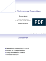 Programming Challenges and Competitions: Benson Muite