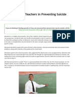 PDF The Role of Teachers in Preventing Suicide