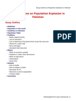 Essay Outline On Population Explosion in Pakistan