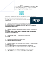 Expected Current Affairs Questions For Nda Na 2 2018