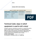 (Ways in Which Equipment Is Used To Tell A Story) : Technical Codes