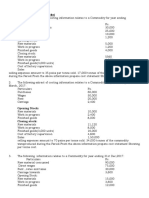 Unit I: Cost Sheet