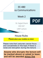 EE-480 Wireless Communications Week 2: Dr. Sajjad Shami Eed SST UMT Lahore