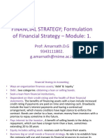 FINANCIAL STRATEGY Formulation of Financial Strategy - Module: 1