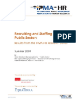 Recruiting and Staffing in The Public Sector:: Results From The IPMA-HR Research Series