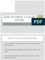 How To Write A Cover Letter